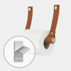 Leren toiletrolhouder | met plakstrip